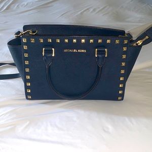 New-Barely Used Michael Kors dark blue studded bag